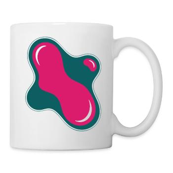 Organic Drop Rose on Turquoise - Mug - white - Right