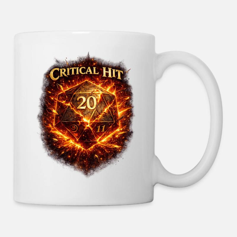 Critical Hit T-shirt – Dice 20 Role Play - Mug - white