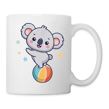 Koala-Jongleur auf bunter Ballon - Tasse - Weiß - Rechts