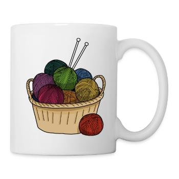 Knitting Colored Balls of Wool - Mug - white - Right