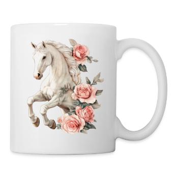 Roses vintage de chevaux - Mug blanc - blanc - Droite