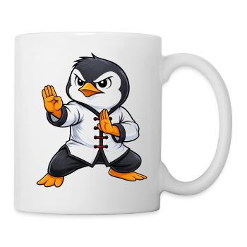 Kämpfender Pinguin Kung Fu Kampfkunst Traditionell - Tasse - Weiß - Rechts