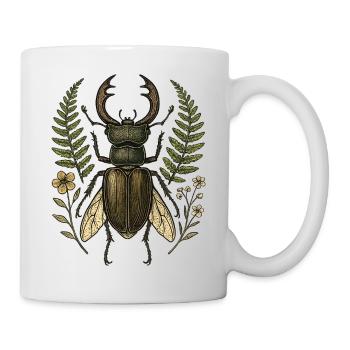 Hirschkäfer Blattwerk Print - Tasse - Weiß - Rechts