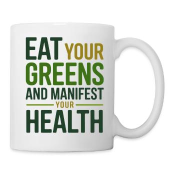 Naturopat Eat Your Greens Manifest Health Pro - Tasse - Weiß - Rechts