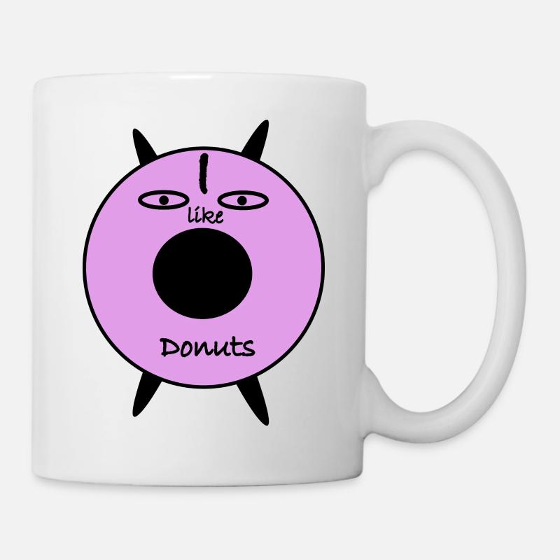 Purple Donut Face Graphic Tee - Mug - white