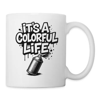 C’est un graffiti de vie coloré - Mug blanc - blanc - Droite