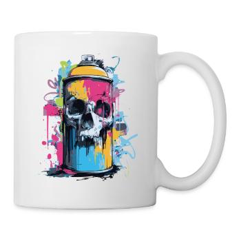Skull Graffiti Spray Can - Mug - white - Right