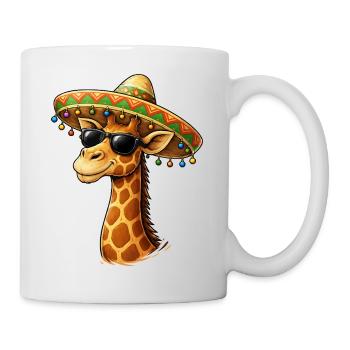 Giraffe in sombrero and sunglasses - Mug - white - Right