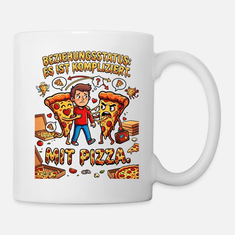 Beziehungsstatus Es ist kompliziert mit Pizza - Tasse - Weiß