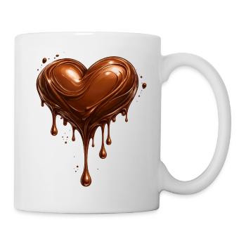 Schokoladenherz mit Tropfen Illustration - Tasse - Weiß - Rechts