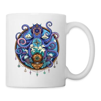 Nautical Squid Compass - Mug - white - Right