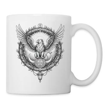 Kosmischer Adler mit Runenring - Tasse - Weiß - Rechts