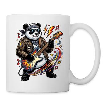 Panda Rocker guitare en cuir - Mug blanc - blanc - Droite