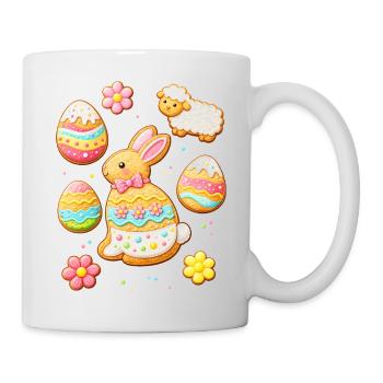 Easter Cookies Set with Bunny and Lamb Illustration - Mug - white - Right