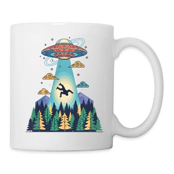 Vaisseau OVNI Sasquatch d’abduction extraterrestre Bigfoot - Mug blanc - blanc - Droite