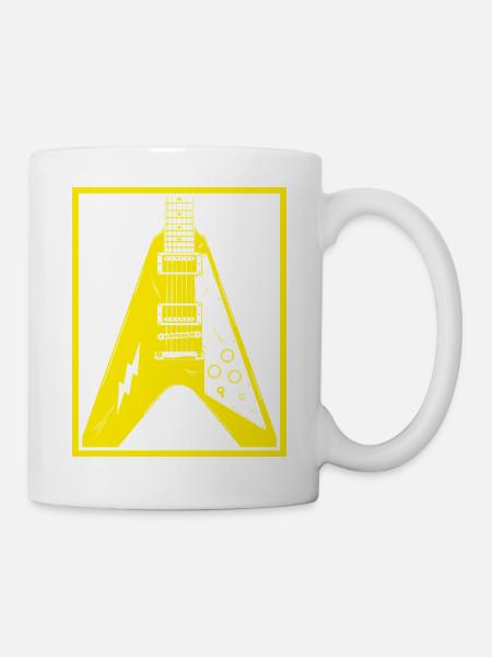 E-Gitarren-Silhouette - Tasse - Weiß