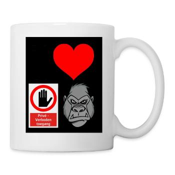 Heart Hand Gorilla Privater Zugang - Tasse - Weiß - Rechts