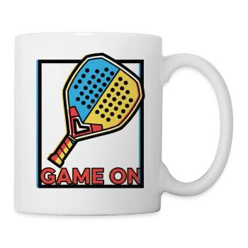 Neobrutalistisches Padel-Racket-Art-Spiel läuft - Tasse - Weiß - Rechts