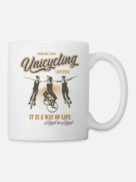 Unicycle | Unicycling Freestyle Downhill - Mug - white