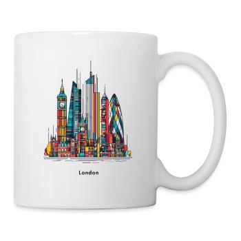 La silhouette haute en couleur de Londres - Mug blanc - blanc - Droite