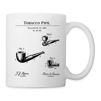 Vintage tobacco Pipe Patent Blueprint T-Shirt - Mug - white - Right