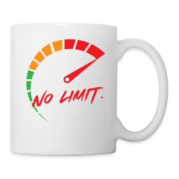 Kein Limit: Geschwindigkeitsanzeige - Tasse - Weiß - Rechts