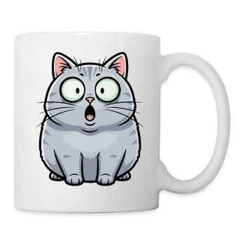 Surprise Cat Cartoon - Mug - white - Right