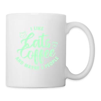 Katzen Kaffee Trio Spruch - Tasse - Weiß - Rechts