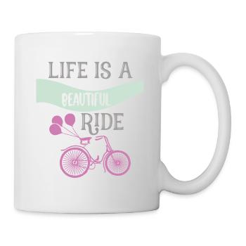 La vie est un magnifique graphique de vélo de sortie - Mug blanc - blanc - Droite