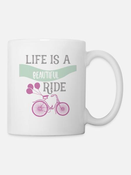 Life Is a Beautiful Ride Bicycle Graphic - Mug - white