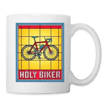 Holy Biker Stained Glass Bicycle - Mug - white - Right