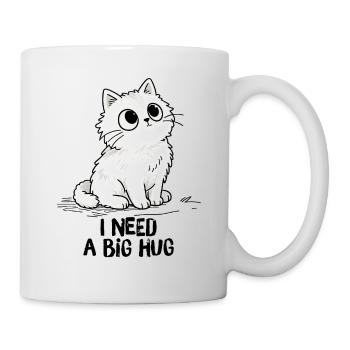 Cat round eyes, I need a big hug - Mug - white - Right