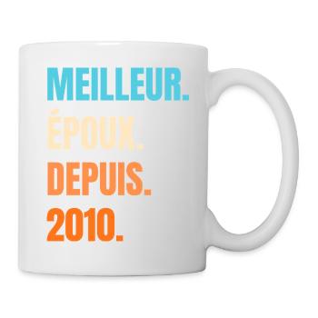 Bester Ehemann seit 2010 Geschenk-Ehemann - Tasse - Weiß - Rechts