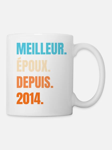 Bester Ehemann seit 2014 Geschenk-Ehemann - Tasse - Weiß