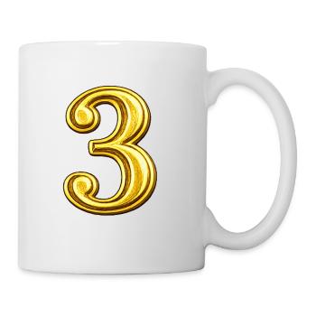 Golden Numeral Three Ornament - Mug - white - Right
