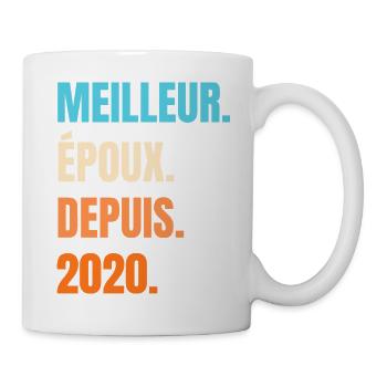 Meilleur Époux Depuis 2020 Cadeau Mari - Mug blanc - blanc - Droite
