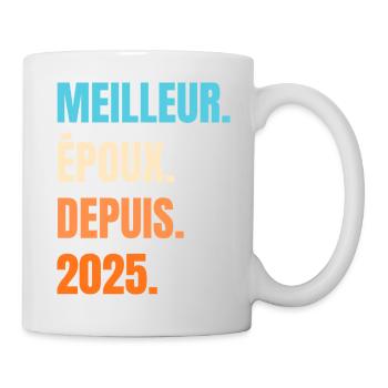Meilleur Époux Depuis 2025 Cadeau Mari - Mug blanc - blanc - Droite