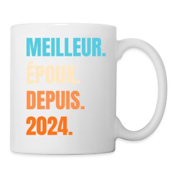 Meilleur Époux Depuis 2024 Cadeau Mari - Mug blanc - blanc - Droite