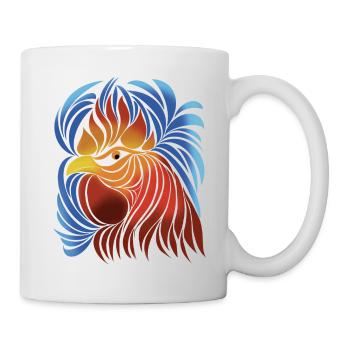 Fans de poulet - Coq - Coq - Poulet fleur - Bio - Mug blanc - blanc - Droite