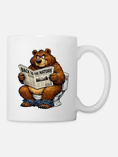 Nature Bear Back to Nature T-Shirt - Mug - white