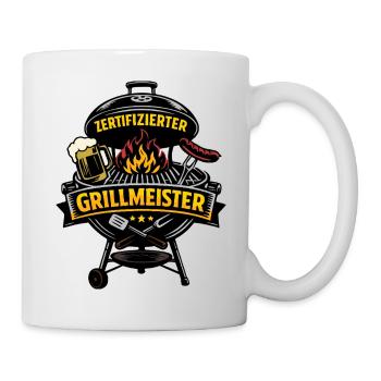 Zertifizierter Grillmeister BBQ Geschenk - Tasse - Weiß - Rechts