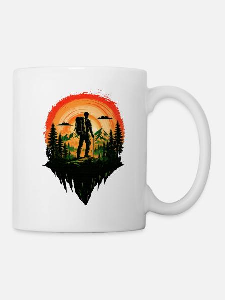 Rotes Schlafenszeit-Wanderabenteuer - Tasse - Weiß