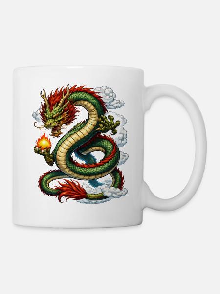 Drache Comic - Tasse - Weiß