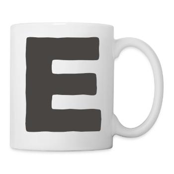 Minimal Letter E Bold Monogram Typography - Mug - white - Right