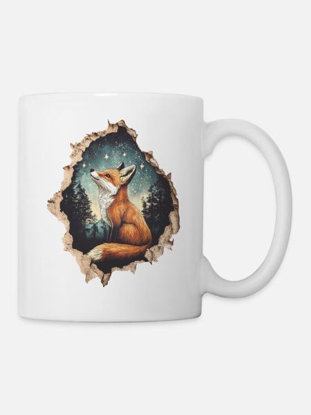 Fuchs Sterne - Tasse - Weiß