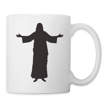 Jesus Silhouette Offene Arme - Tasse - Weiß - Rechts