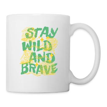 Restez sauvages et courageux - Mug blanc - blanc - Droite