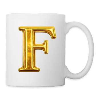 Golden ornament letter F - Mug - white - Right