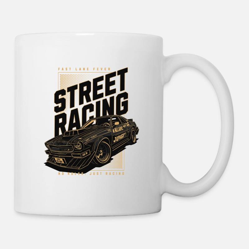 Street Racing Car Print - Mug - white