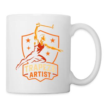 Zirkus-Trapezkünstler, lustiger Kinderzirkus - Tasse - Weiß - Rechts